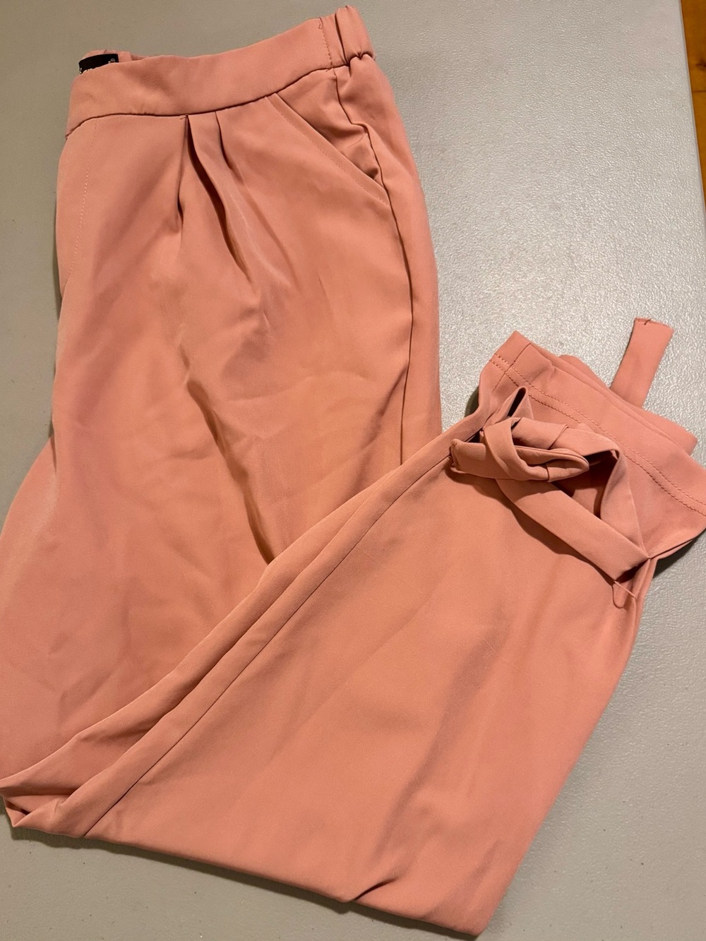 like an angel High-Waist Wide Leg Trousers in Dusty Pink